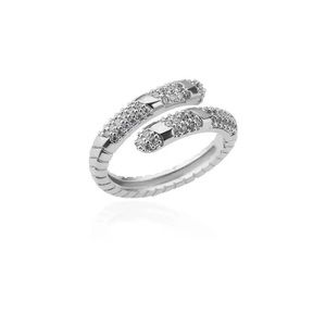 Adjustable Ring with stones Gold plated Stainless Steel